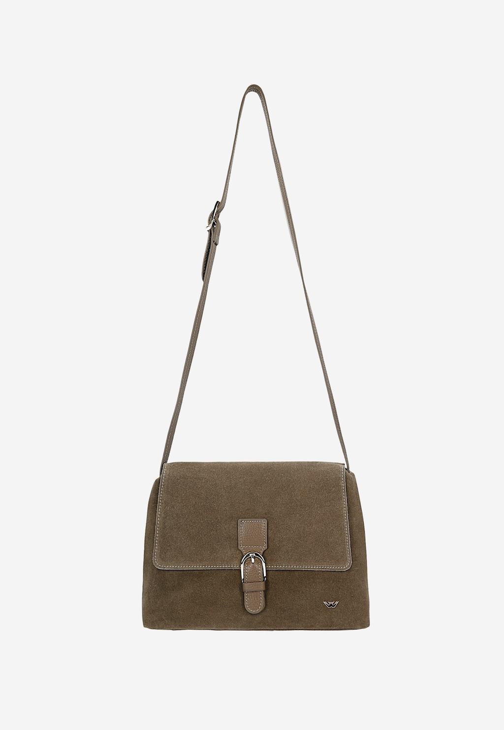 Ciemnobeżowa torebka damska z łączonych skór 80395-74 Widok 4