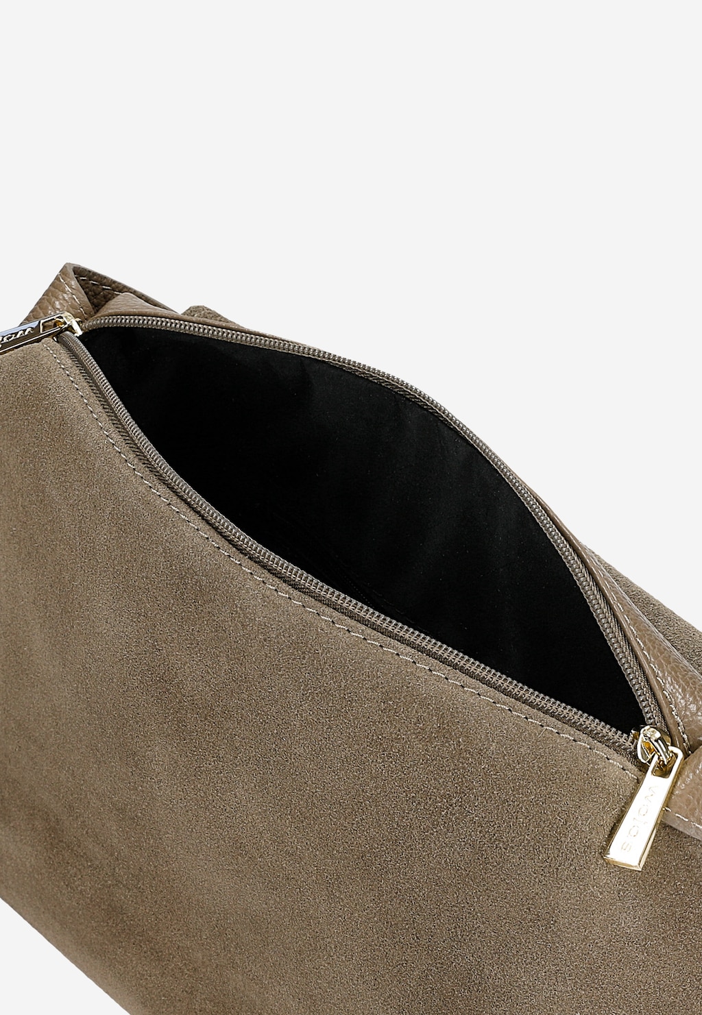 Ciemnobeżowa torebka damska z łączonych skór 80395-74 Widok 5