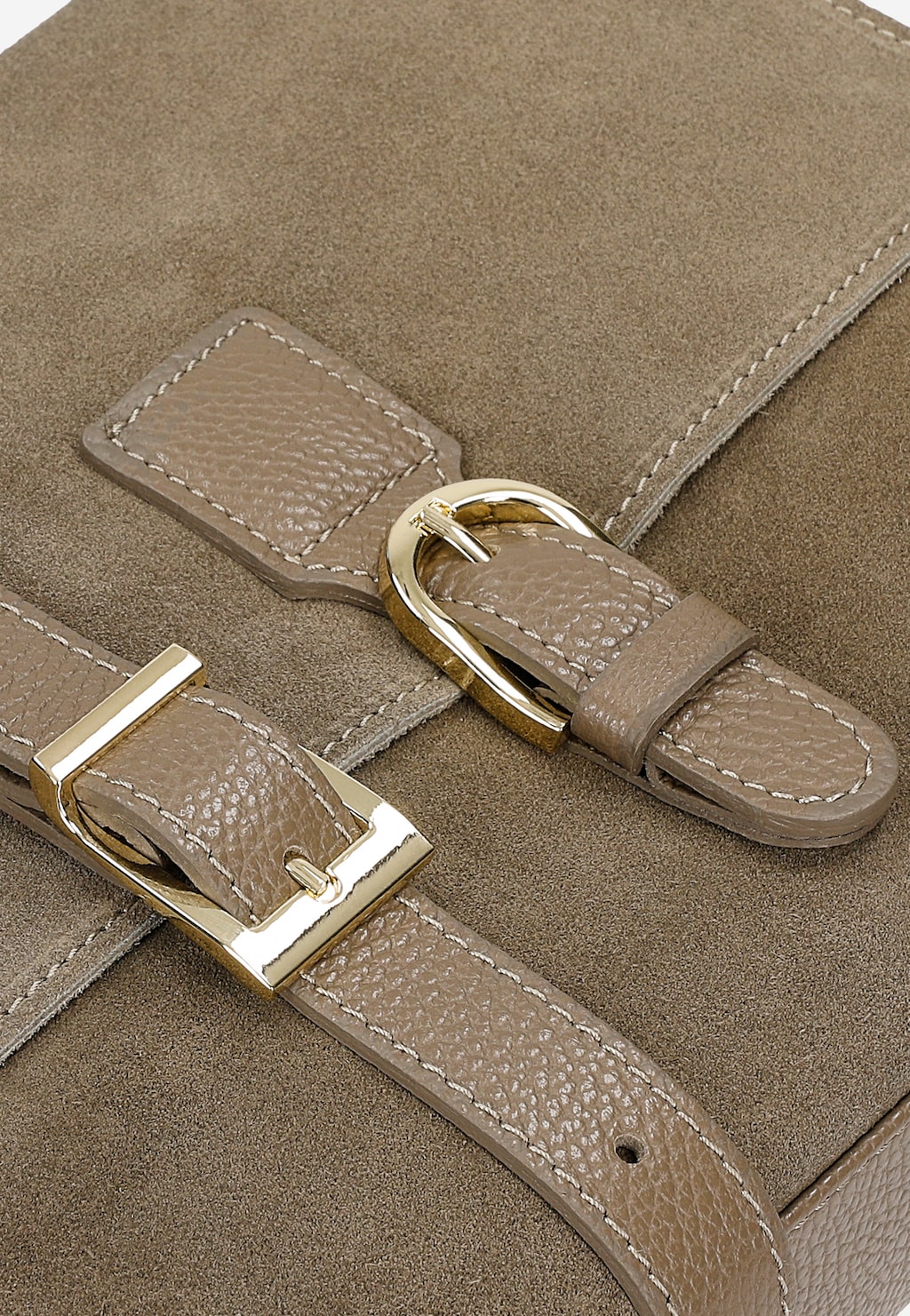 Ciemnobeżowa torebka damska z łączonych skór 80395-74 Widok 7