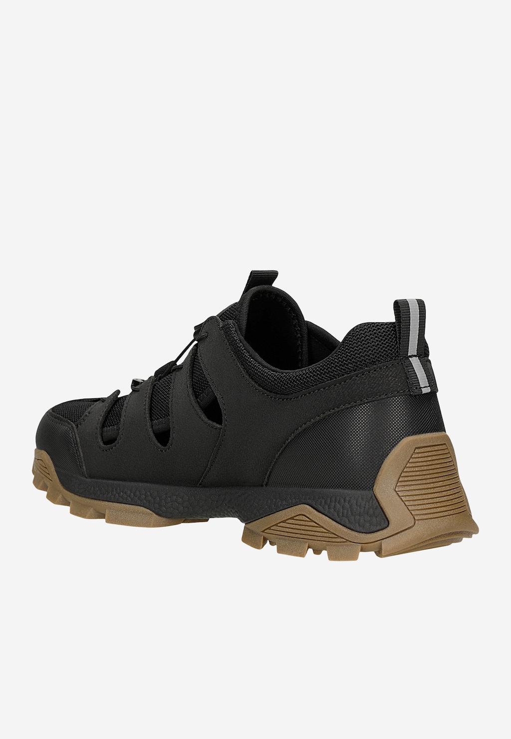 Czarne sneakersy z wycięciami na brązowej podeszwie RELAKS R34210-11 Widok 3