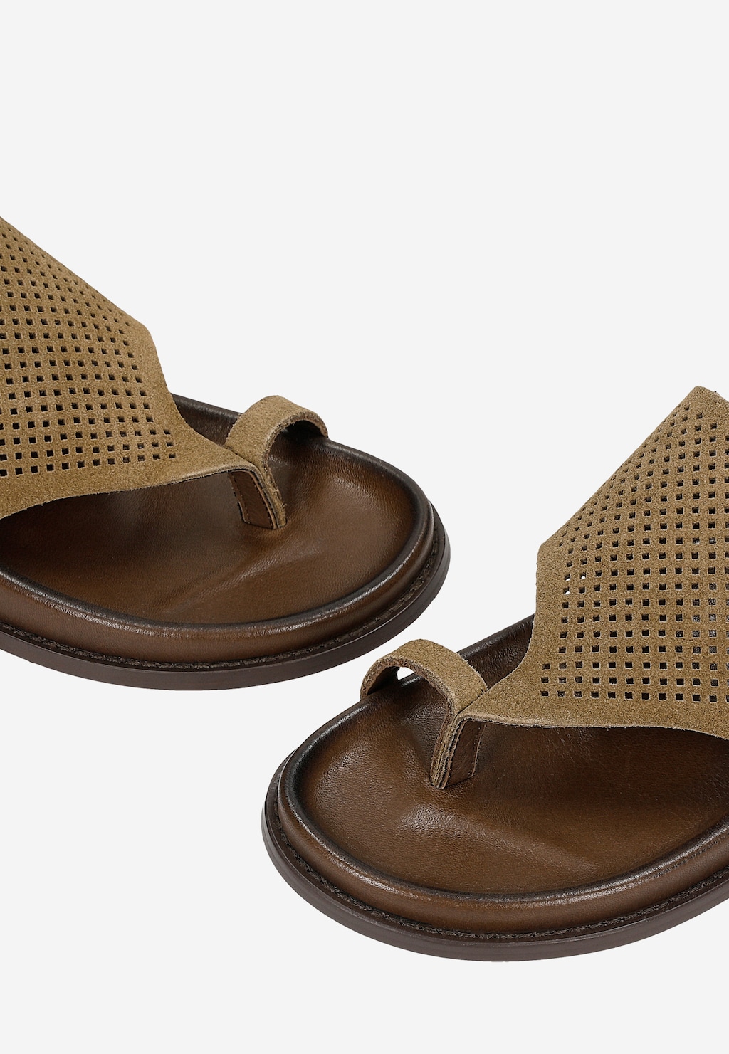 Beżowe klapki damskie ażurowe 74175-64 Widok 6