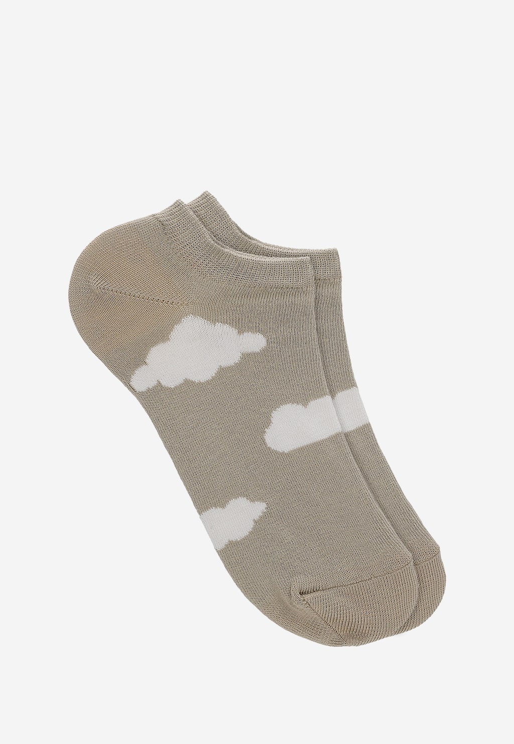 Beżowo-białe stopki damskie w chmurki 97069-84 Widok 1