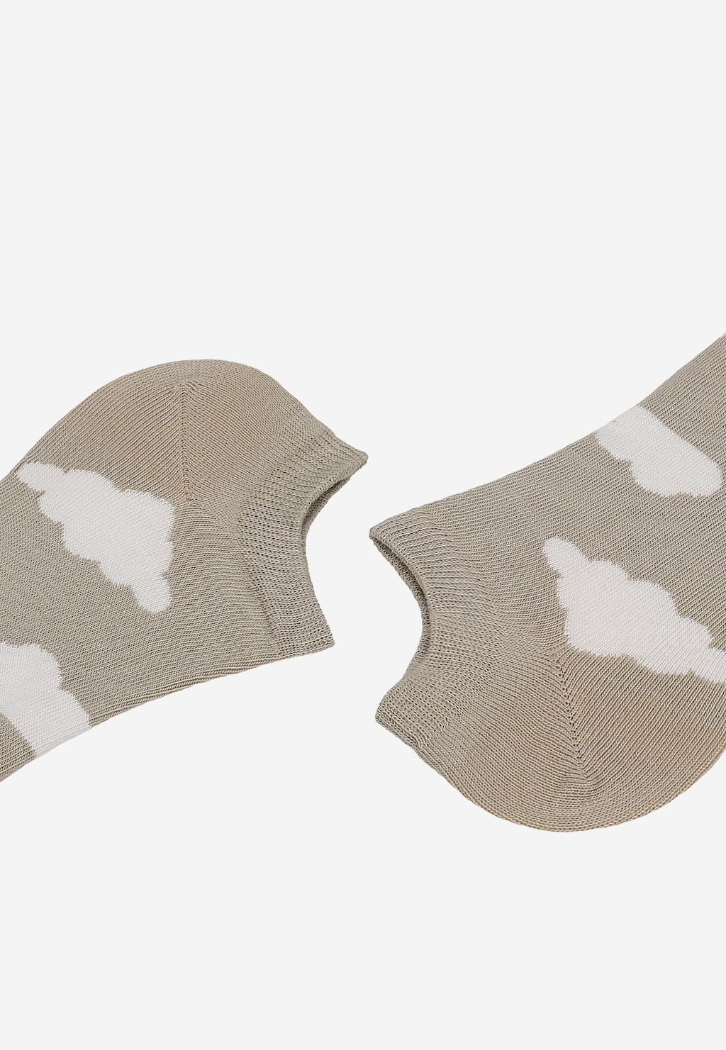 Beżowo-białe stopki damskie w chmurki 97069-84 Widok 2