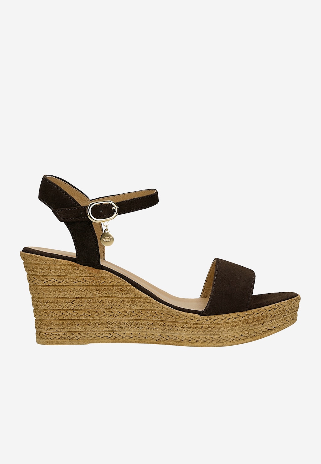 Czekoladowe sandały na koturnie 76022-62 Widok 1