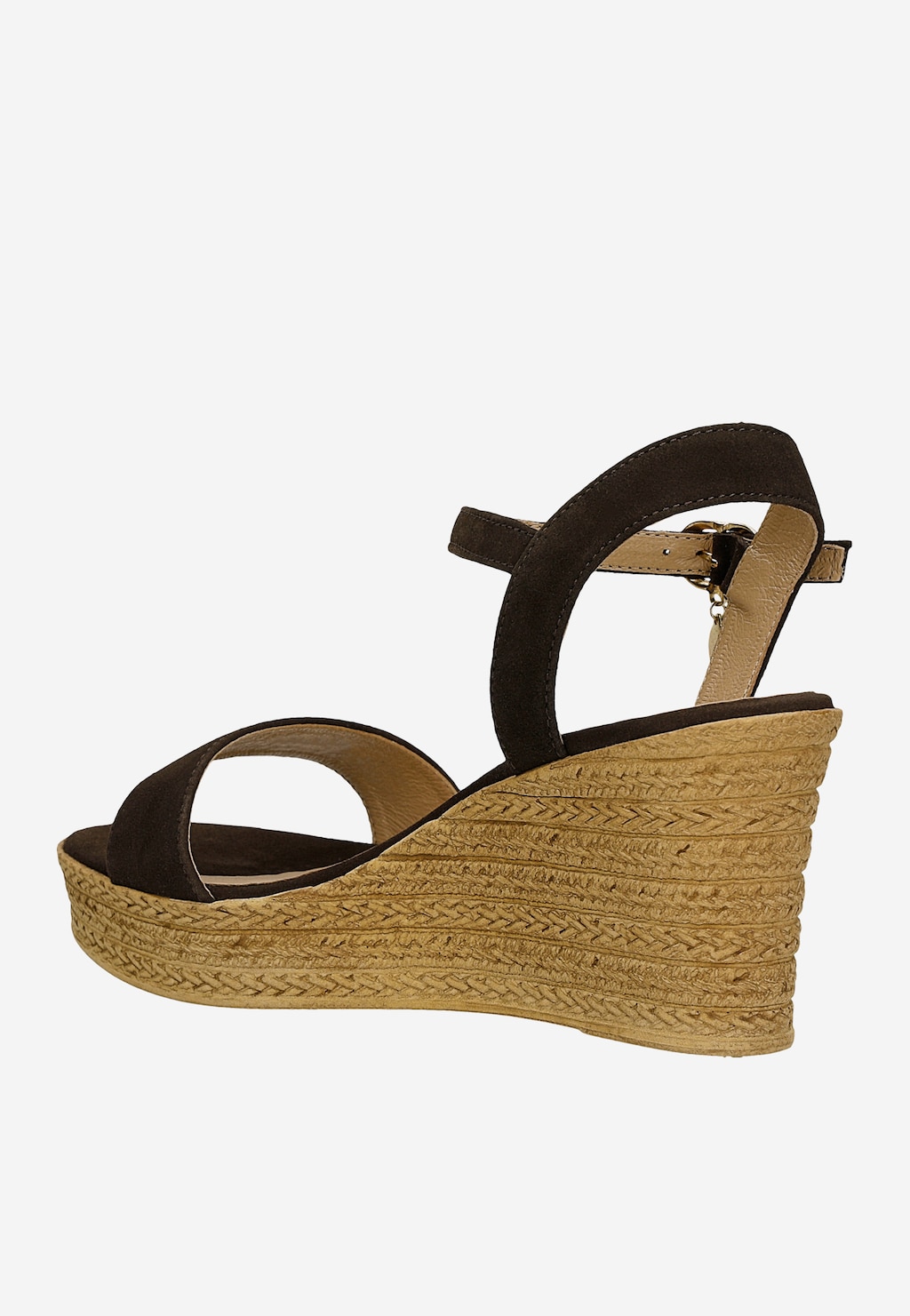 Czekoladowe sandały na koturnie 76022-62 Widok 3