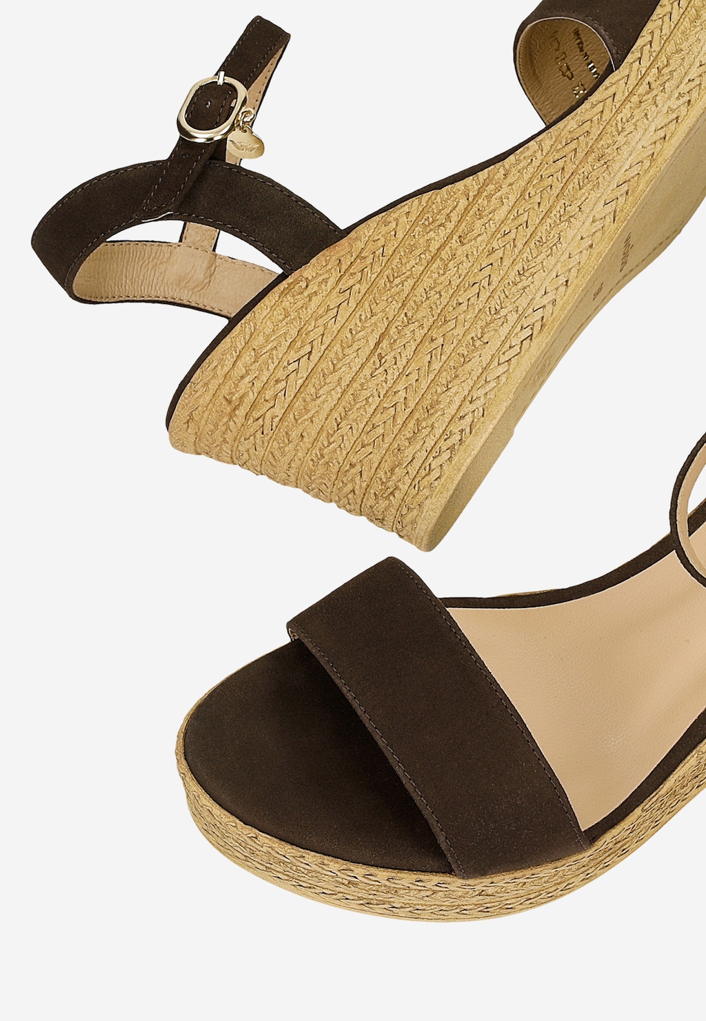 Czekoladowe sandały na koturnie 76022-62 Widok 6