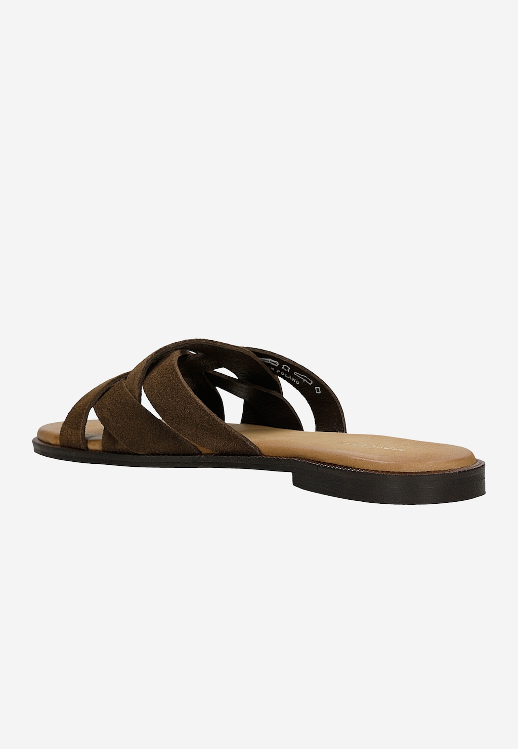 Brązowe czekoladowe klapki z plecionymi paskami 74176-62 Widok 3