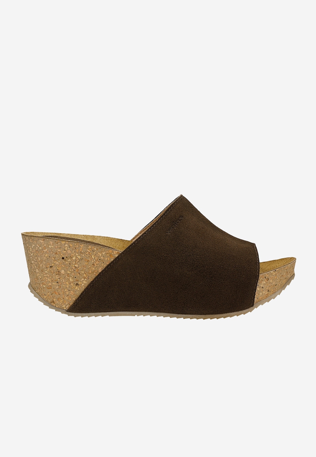 Brązowe czekoladowe klapki na koturnie 74021-67 Widok 1