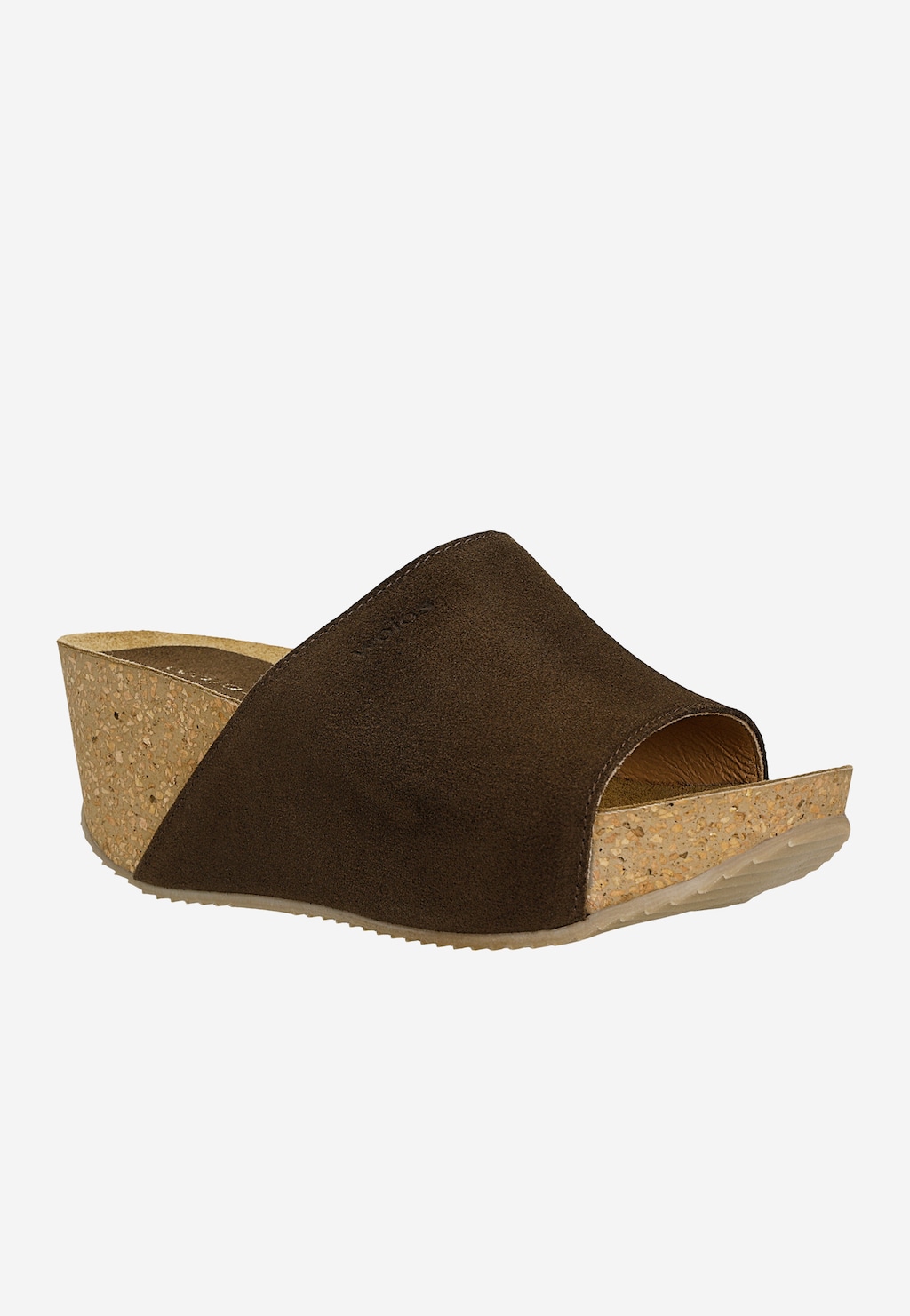 Brązowe czekoladowe klapki na koturnie 74021-67 Widok 2