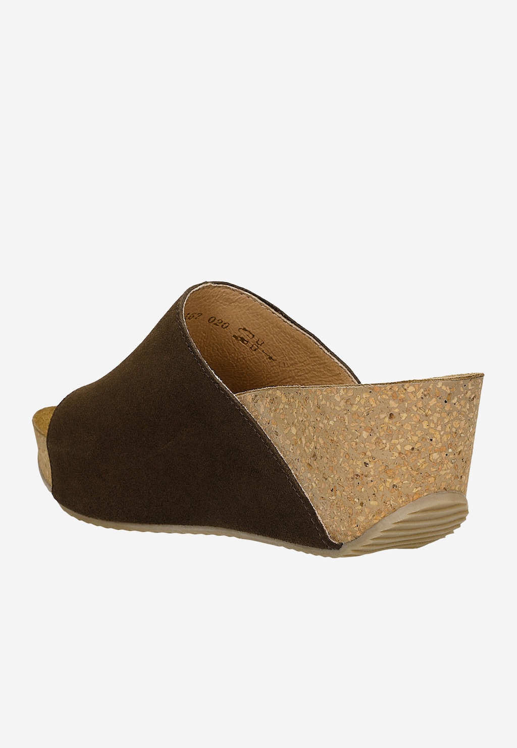 Brązowe czekoladowe klapki na koturnie 74021-67 Widok 3