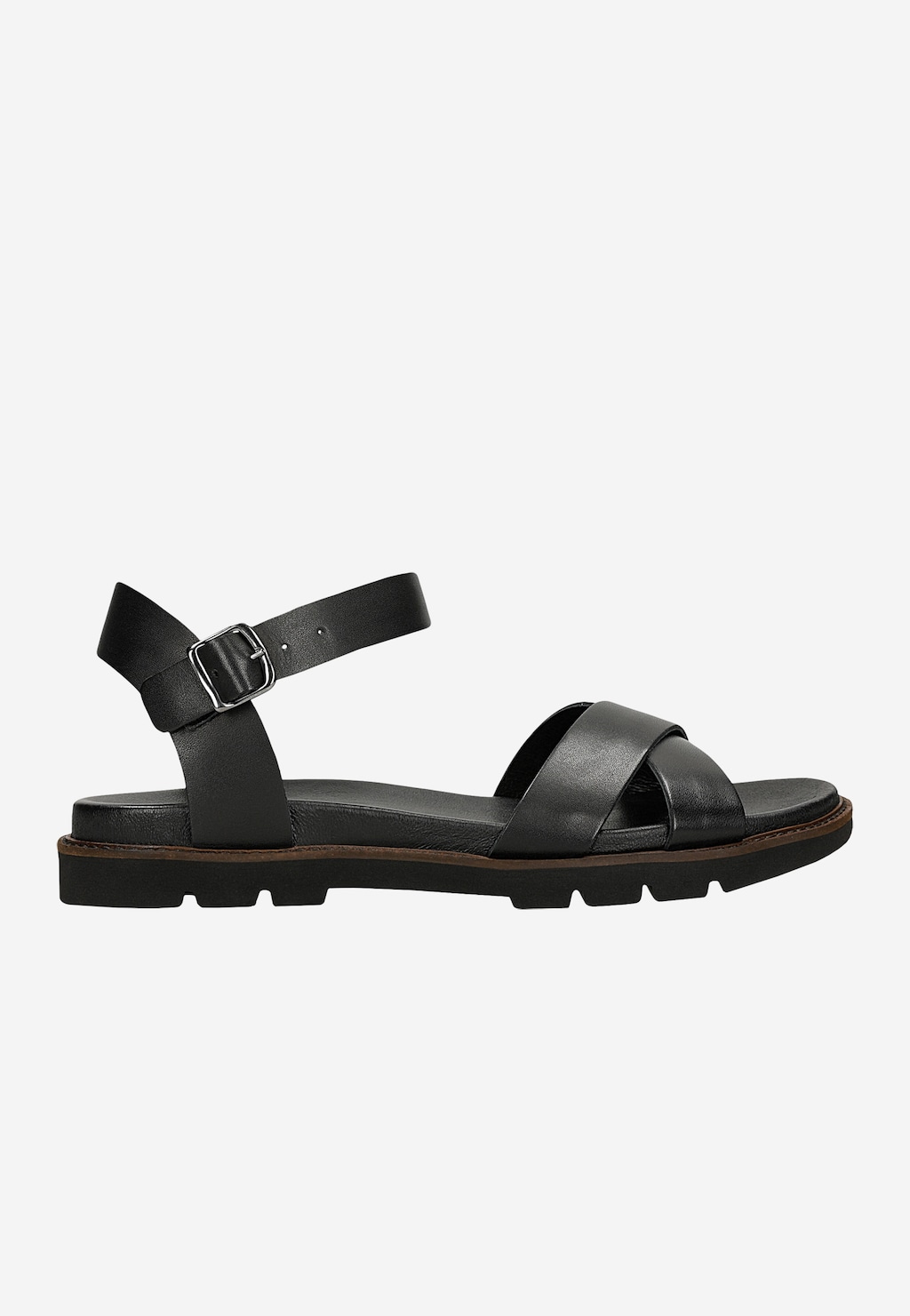 Czarne sandały damskie ze skóry licowej 76277-51 Widok 1