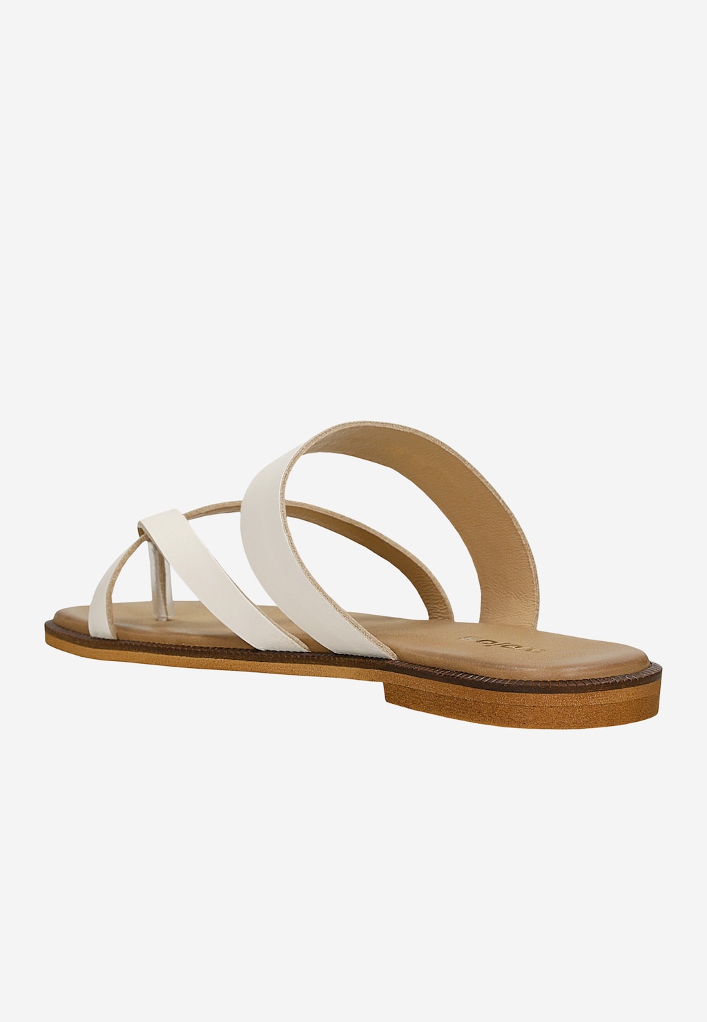 Beżowe skórzane klapki damskie japonki 74167-54 Widok 3