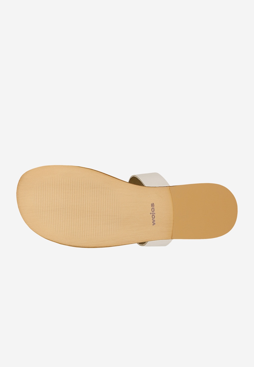 Beżowe skórzane klapki damskie japonki 74167-54 Widok 5