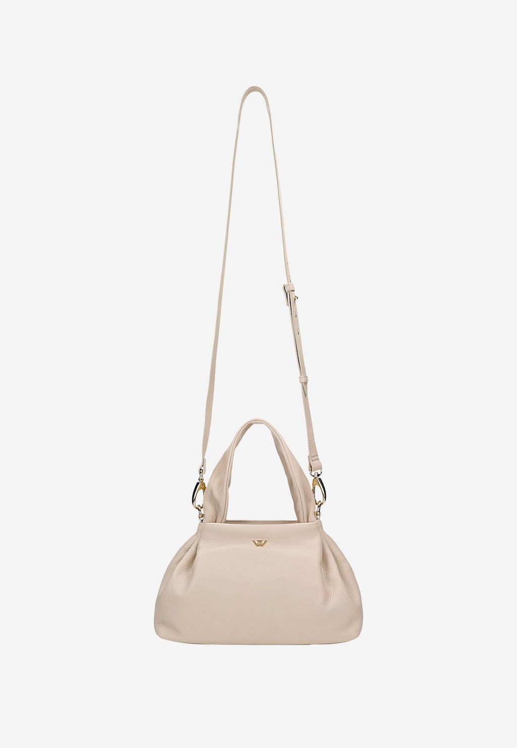 Jasnobeżowa torebka damska ze skóry licowej 80392-59 Widok 4