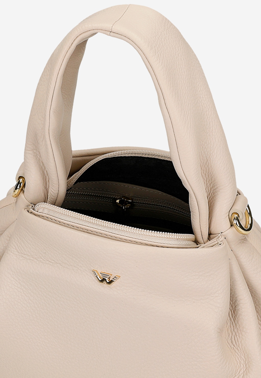 Jasnobeżowa torebka damska ze skóry licowej 80392-59 Widok 5