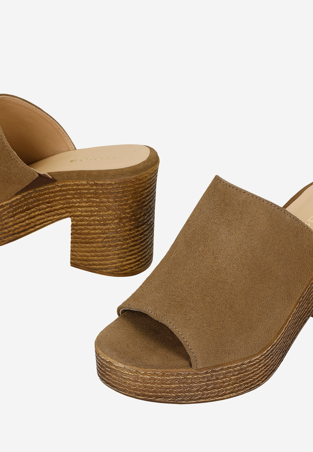 Brązowe masywne klapki na stabilnym słupku 74174-63 Widok 6