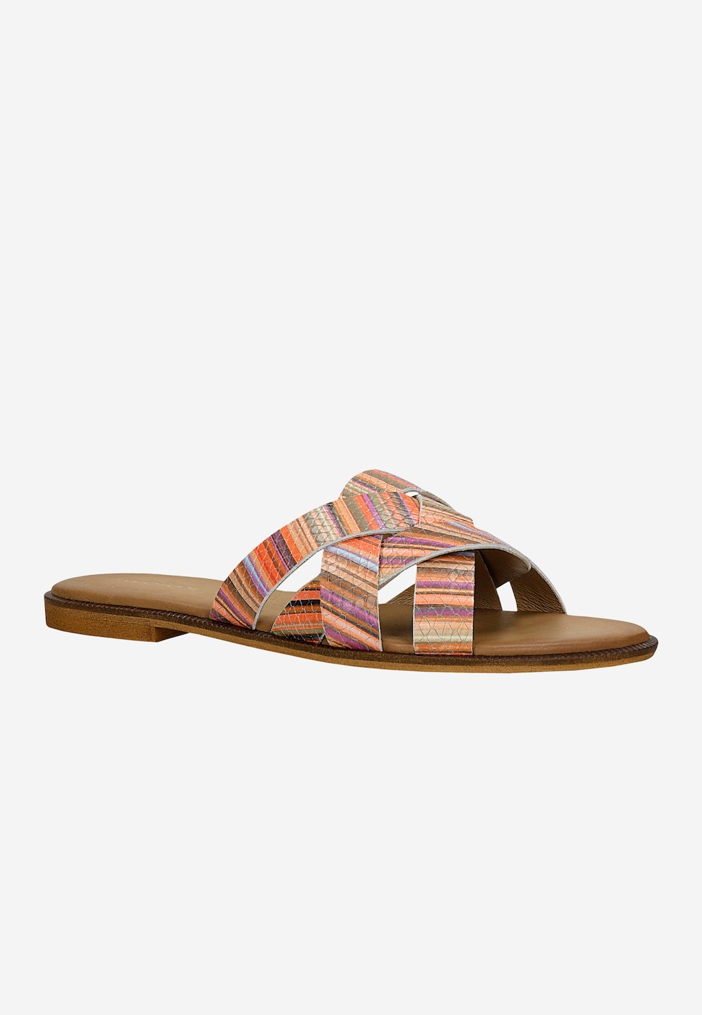 Kolorowe klapki damskie z plecionymi paskami 74176-57 Widok 2