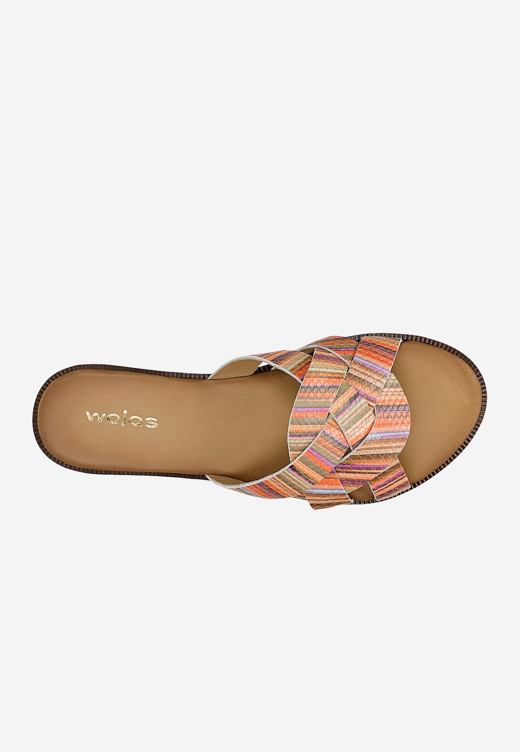 Kolorowe klapki damskie z plecionymi paskami 74176-57 Widok 4