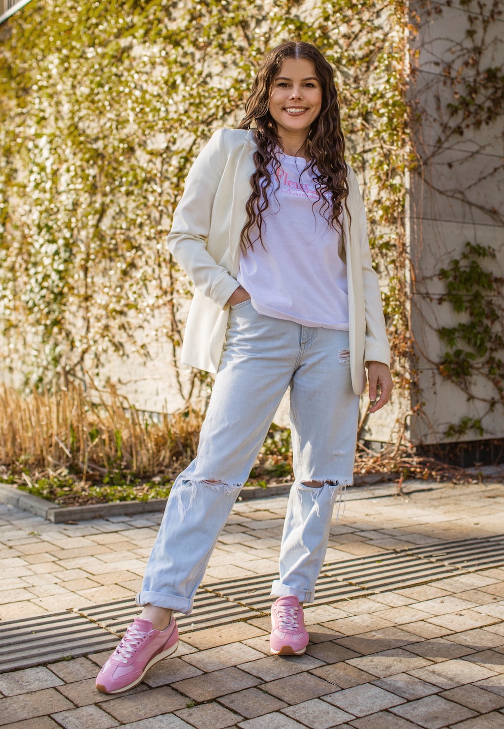 Różowe sneakersy damskie RELAKS R46187-15 Widok 1