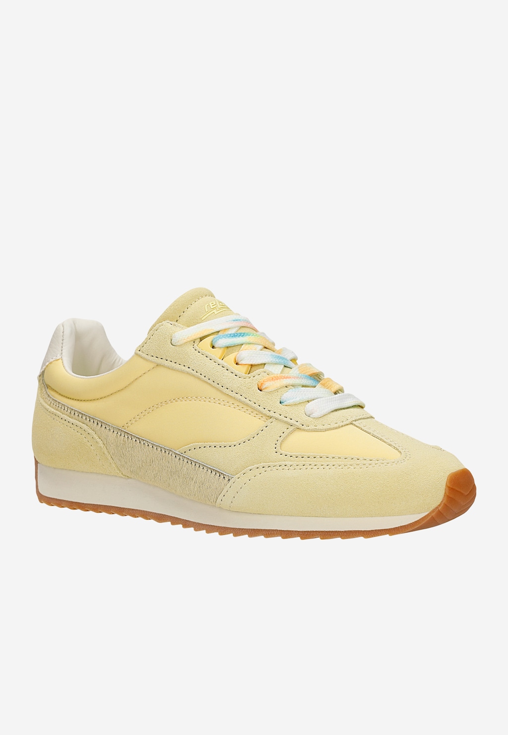 Zółte sneakersy RELAKS z kolorowymi sznurówkami R46187-18 Widok 3