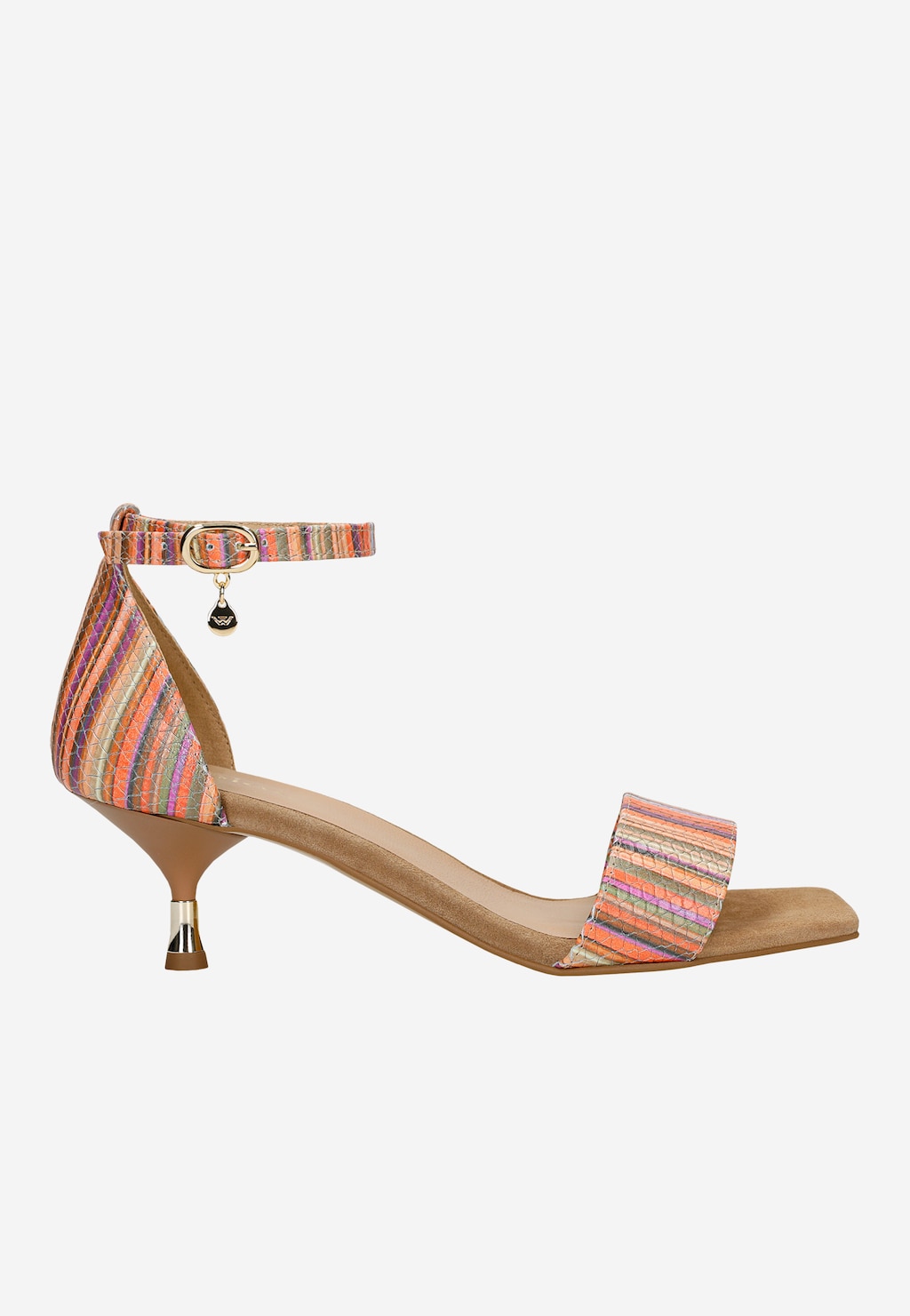 Kolorowe sandały damskie na niskim obcasie 76272-50 Widok 1