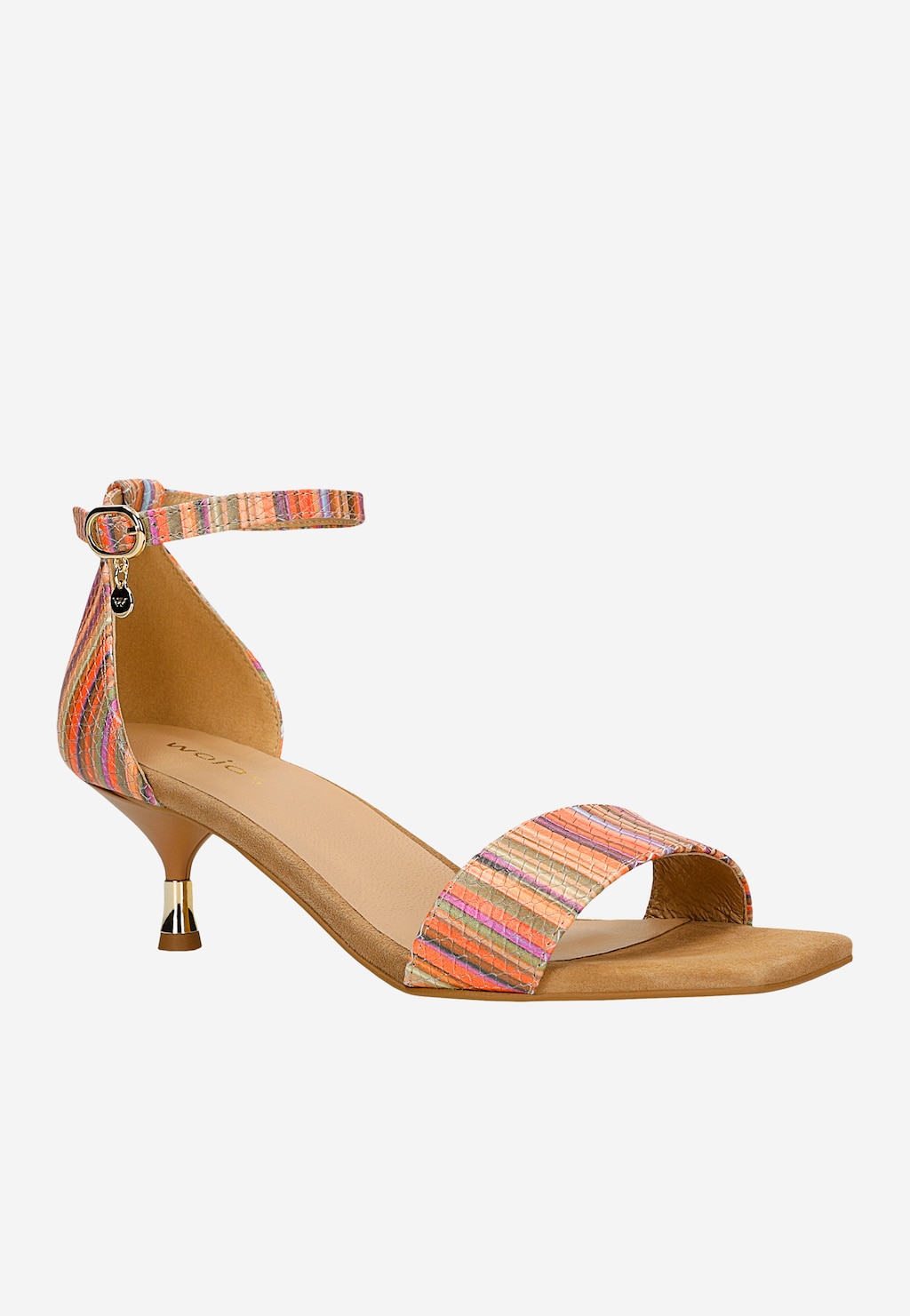 Kolorowe sandały damskie na niskim obcasie 76272-50 Widok 2
