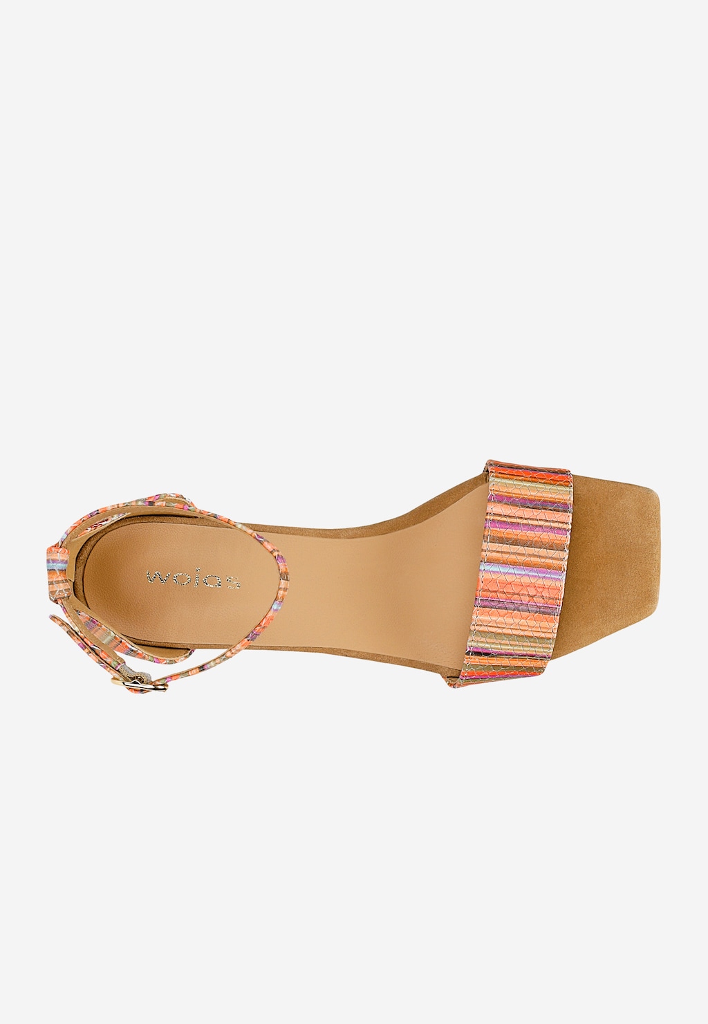 Kolorowe sandały damskie na niskim obcasie 76272-50 Widok 4