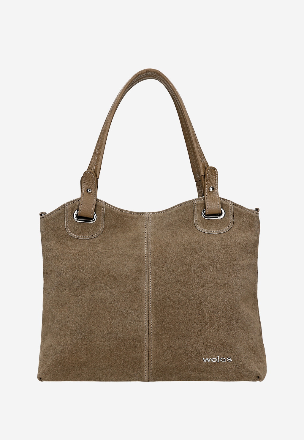 Duża beżowa torebka damska z dwoiny 80439-74 Widok 1