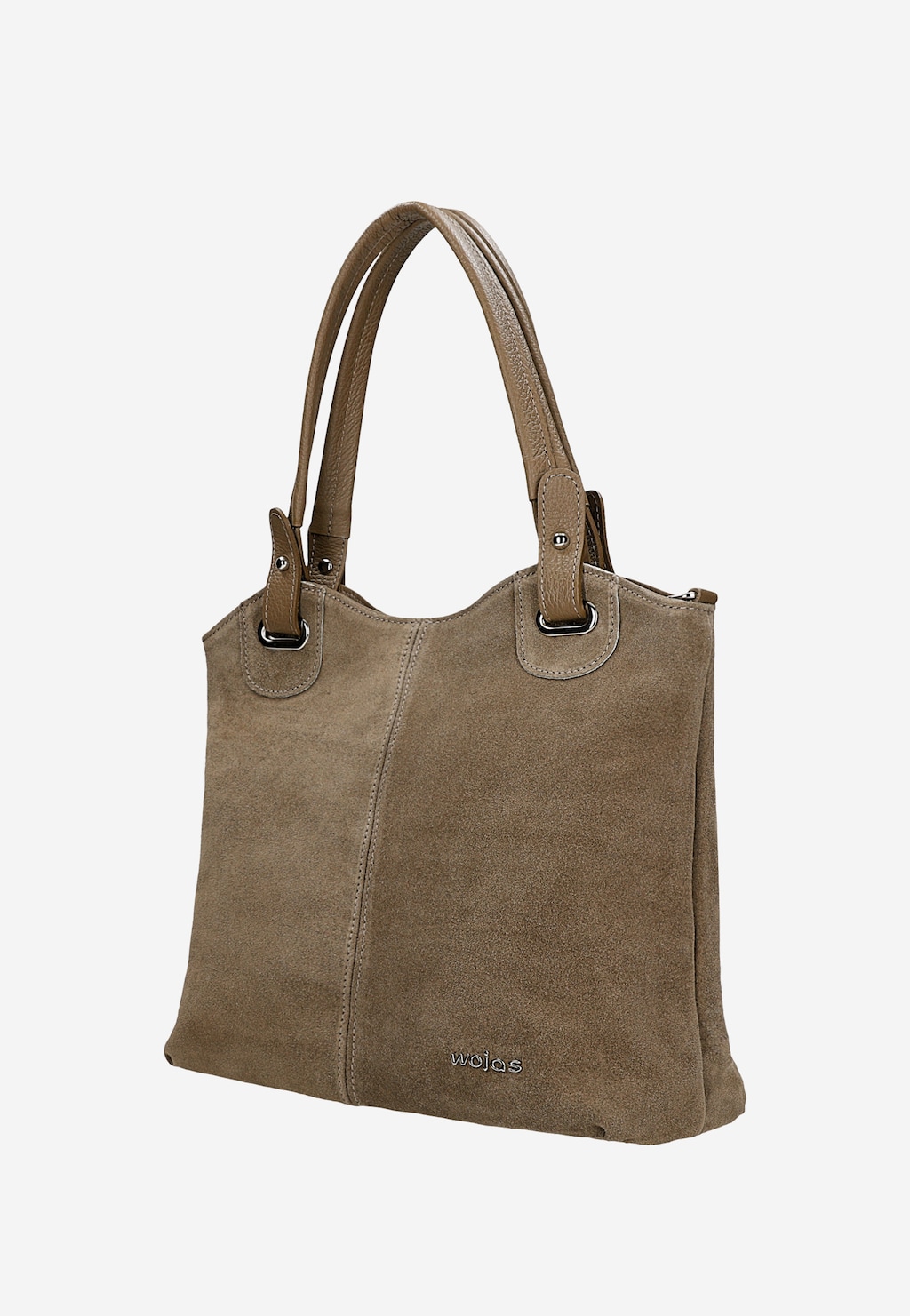 Duża beżowa torebka damska z dwoiny 80439-74 Widok 2