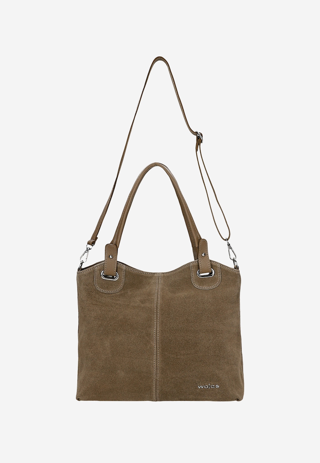 Duża beżowa torebka damska z dwoiny 80439-74 Widok 4