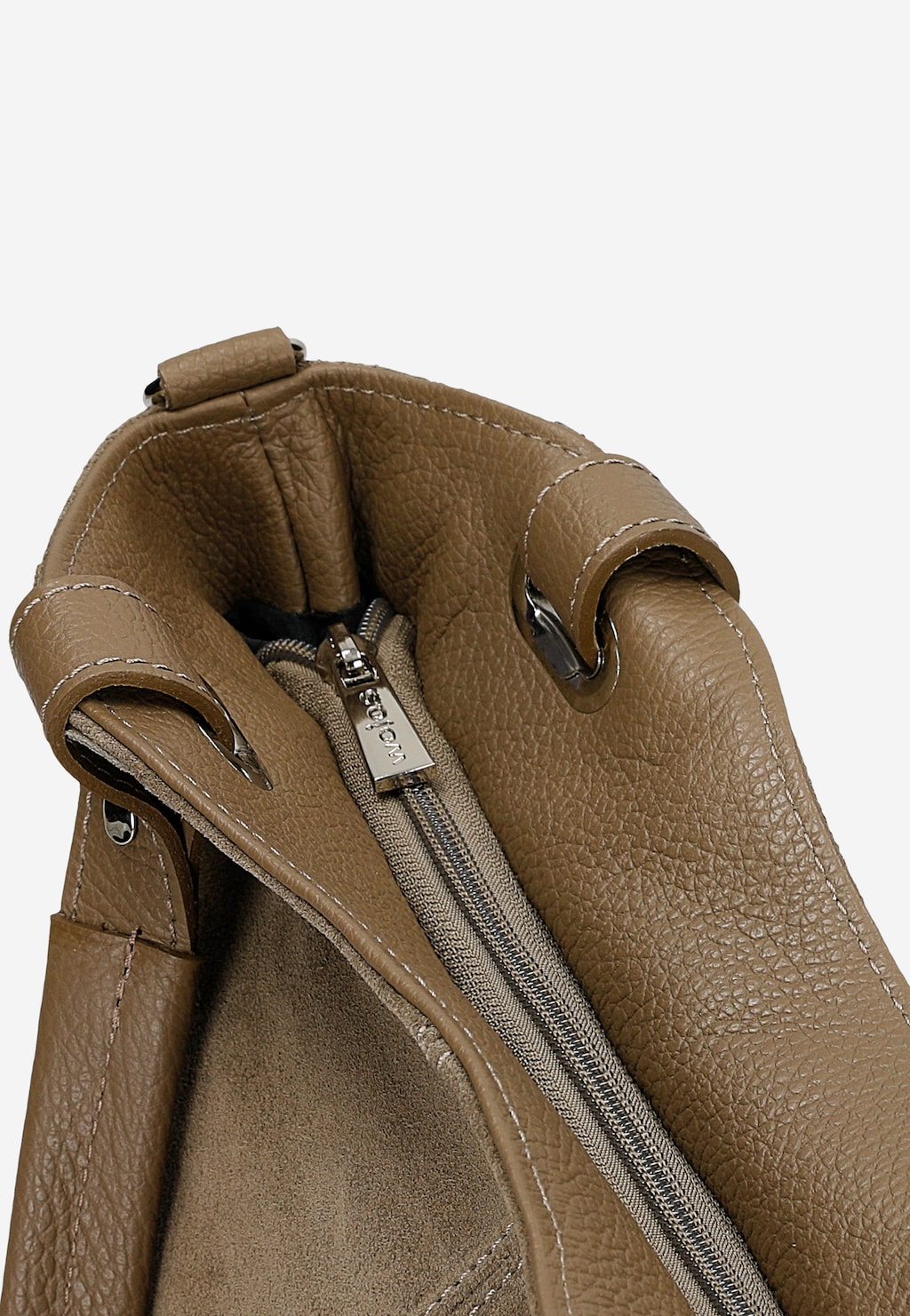 Duża beżowa torebka damska z dwoiny 80439-74 Widok 6