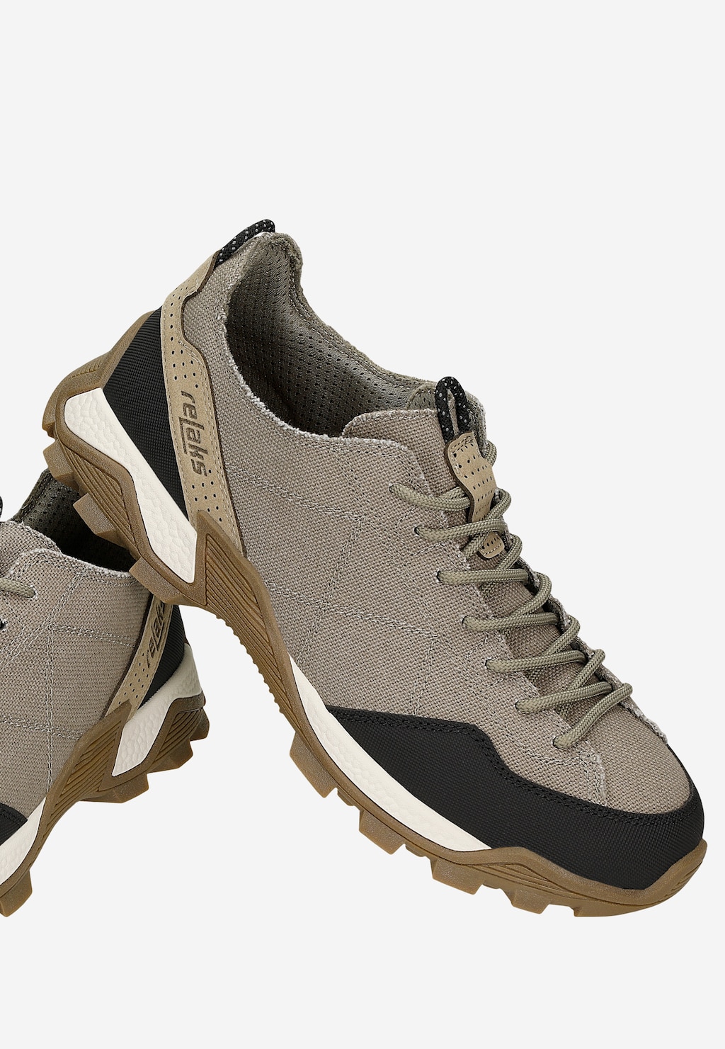 Beżowe sneakersy RELAKS Micropolytex R34212-44 Widok 6
