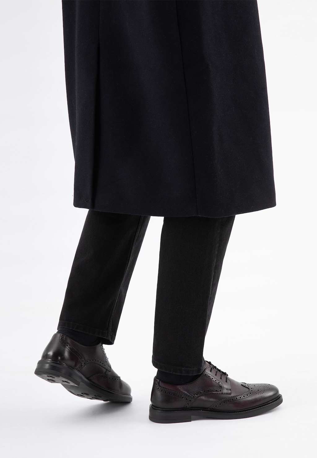 Bordové pánske brogues z lícnej kože 10278-55 Widok 8