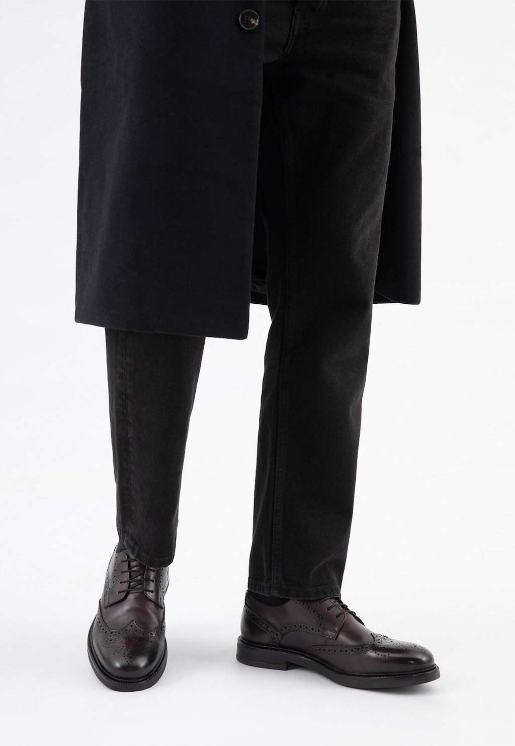 Bordové pánske brogues z lícnej kože 10278-55 Widok 9