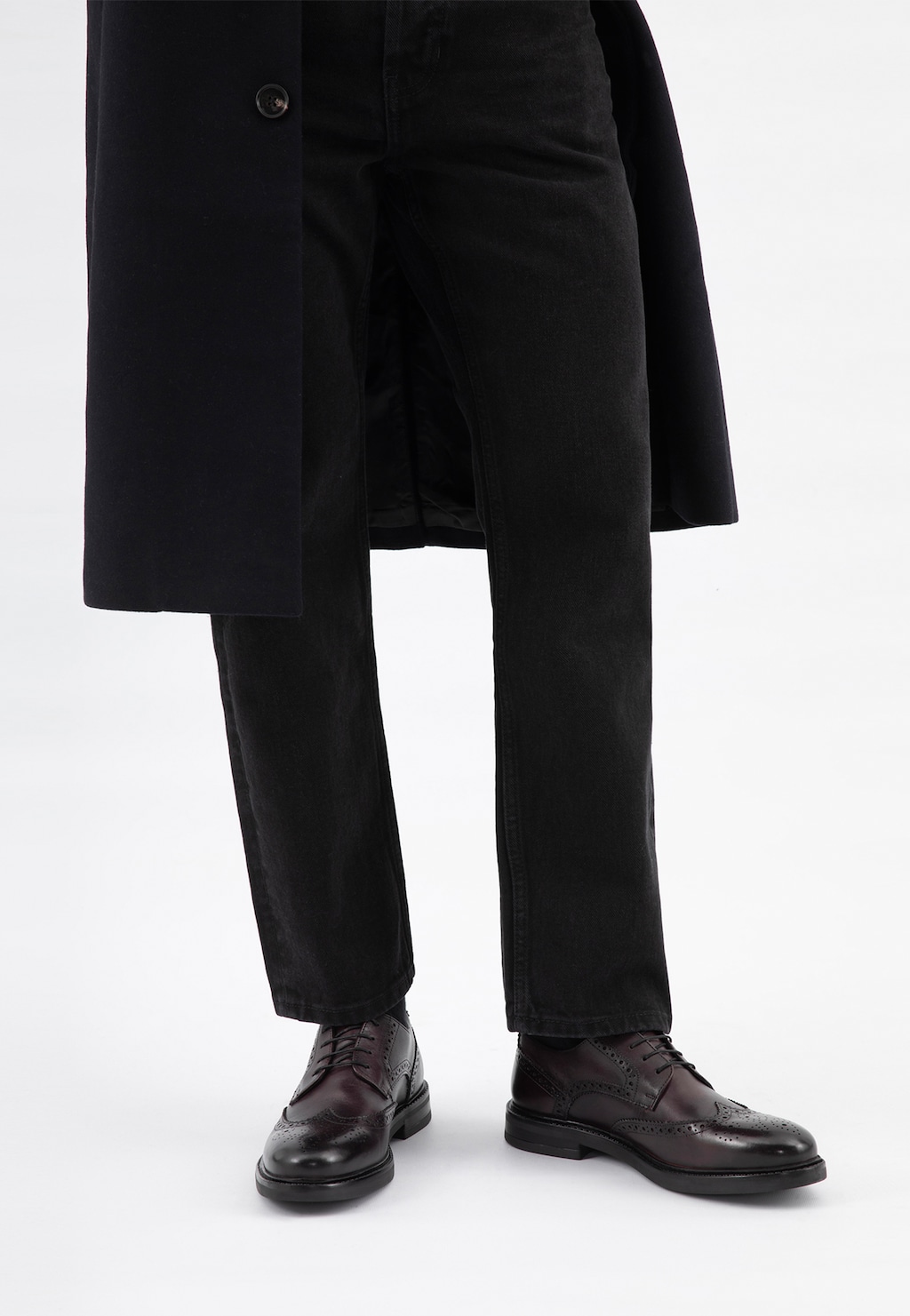 Bordové pánske brogues z lícnej kože 10278-55 Widok 10