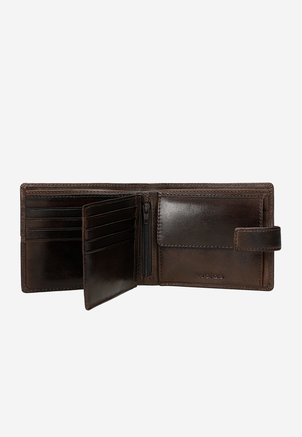 Braune Herren-Lederbrieftasche mit Mittelnaht 91117-52 Ansicht 5