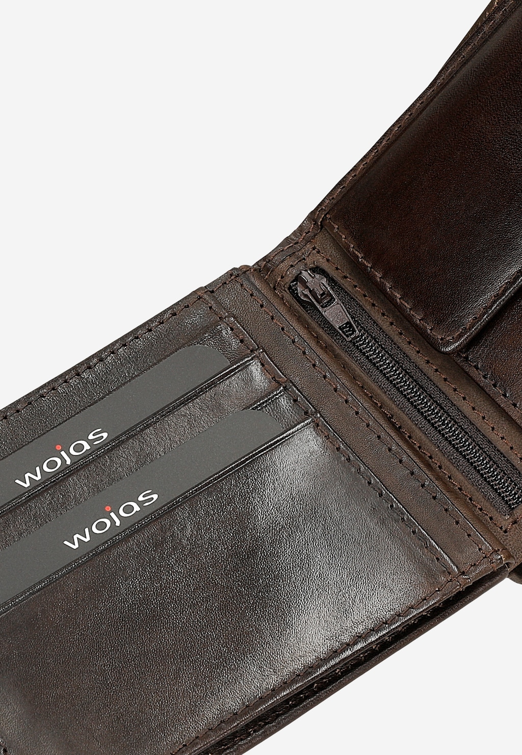 Braune Herren-Lederbrieftasche mit Mittelnaht 91117-52 Ansicht 7