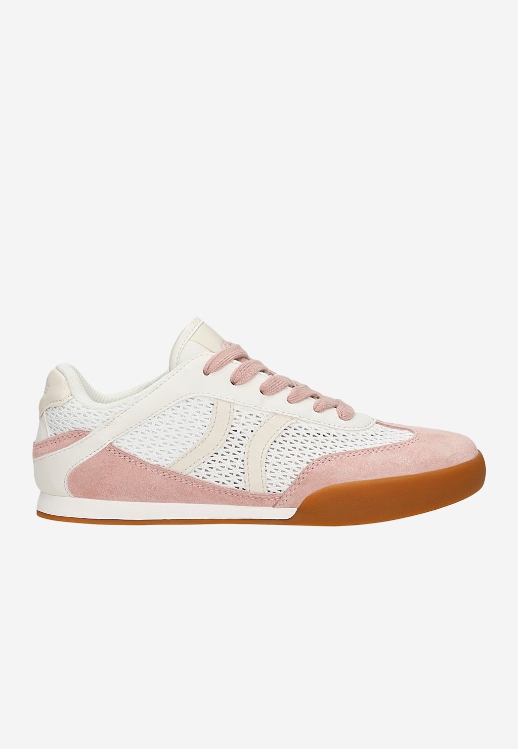 Różowo-beżowe sneakersy damskie RELAKS z przewiewnym panelem mesh R46185-88 Widok 1