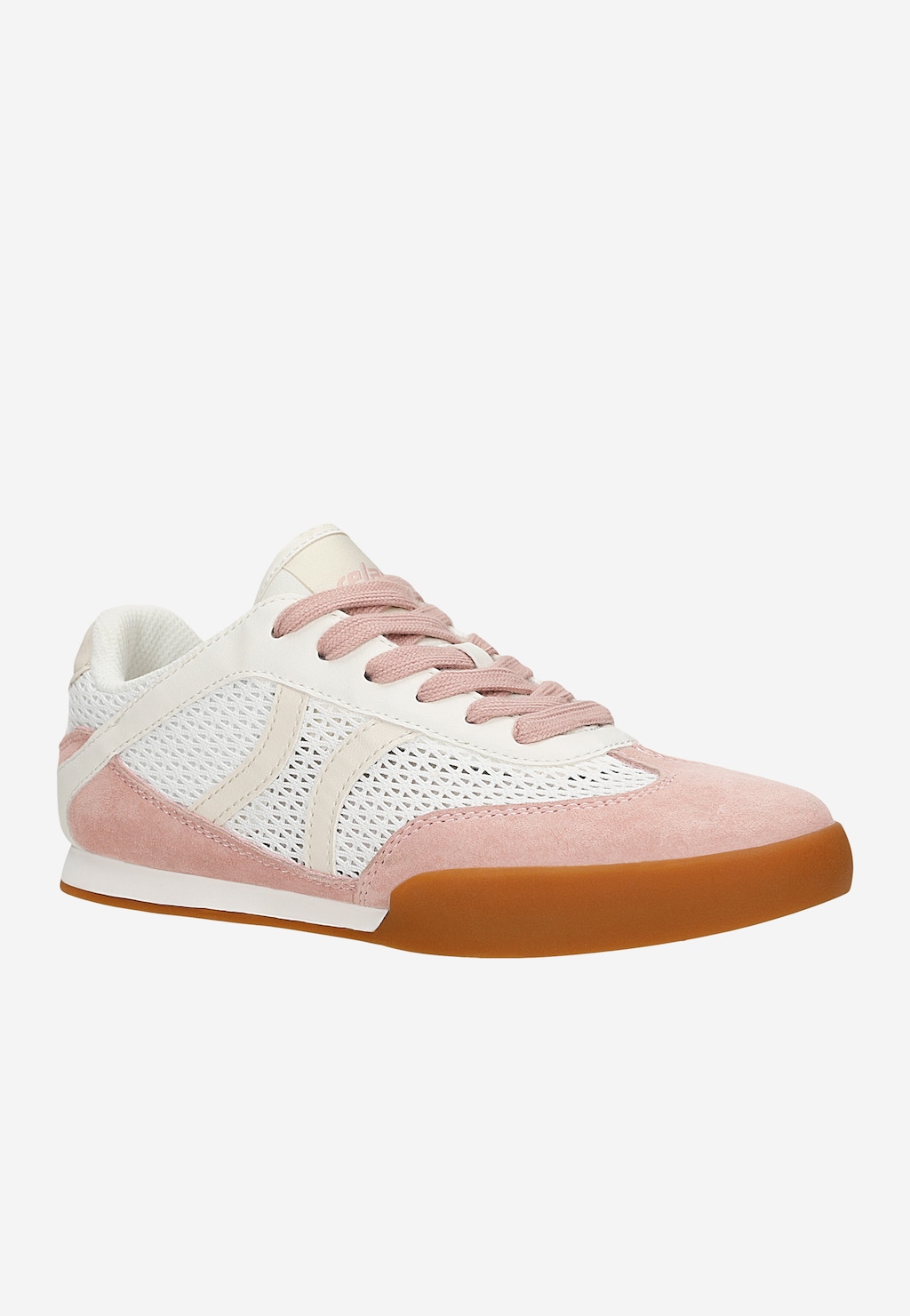 Różowo-beżowe sneakersy damskie RELAKS z przewiewnym panelem mesh R46185-88 Widok 2