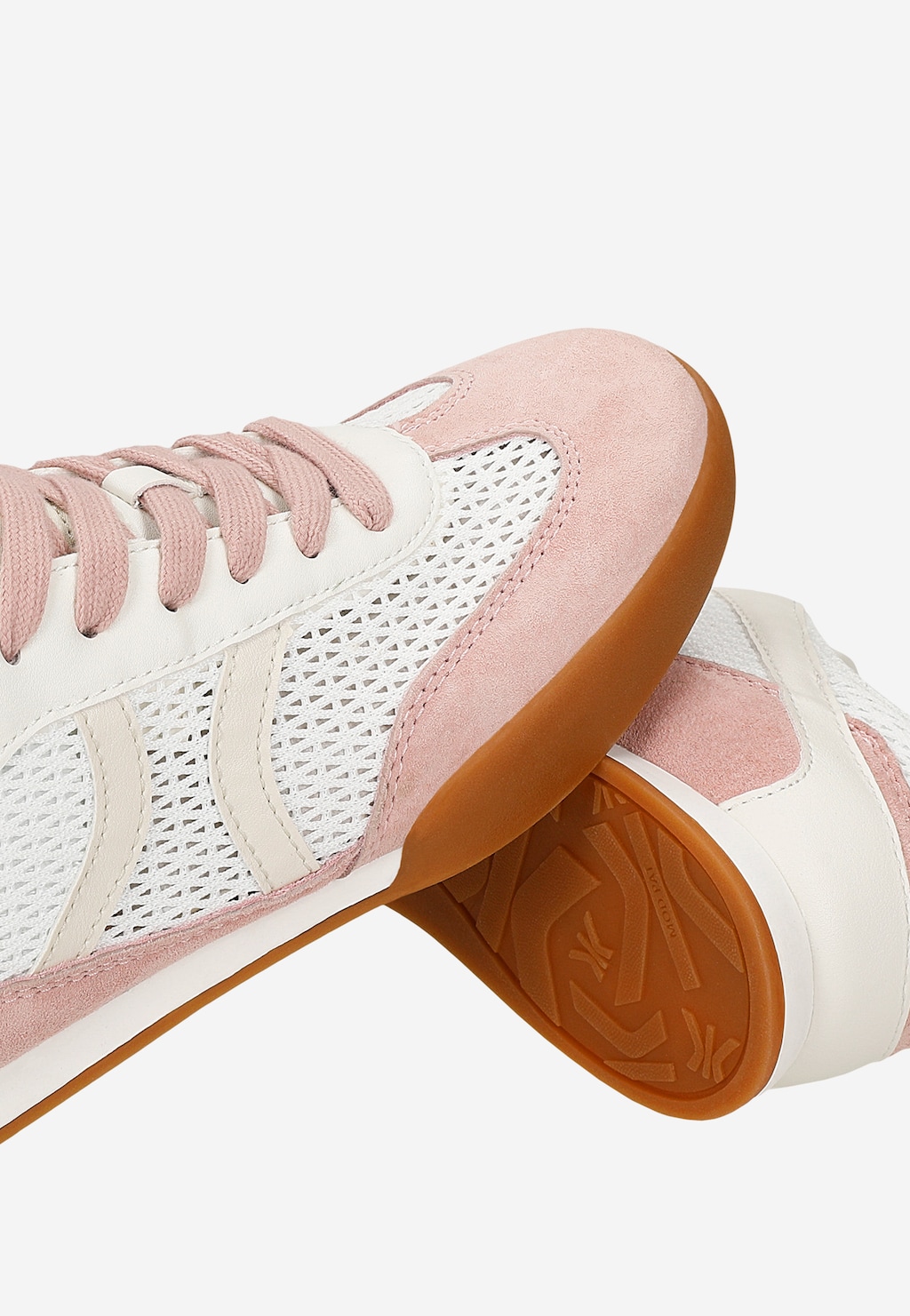 Różowo-beżowe sneakersy damskie RELAKS z przewiewnym panelem mesh R46185-88 Widok 6
