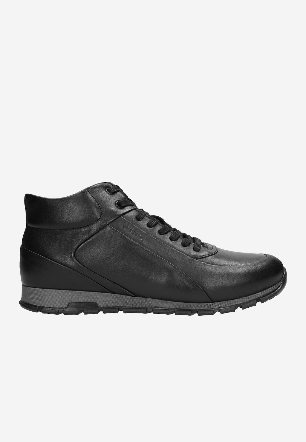 Czarne wysokie sneakersy męskie ze skóry licowej 9166-51 Widok 2