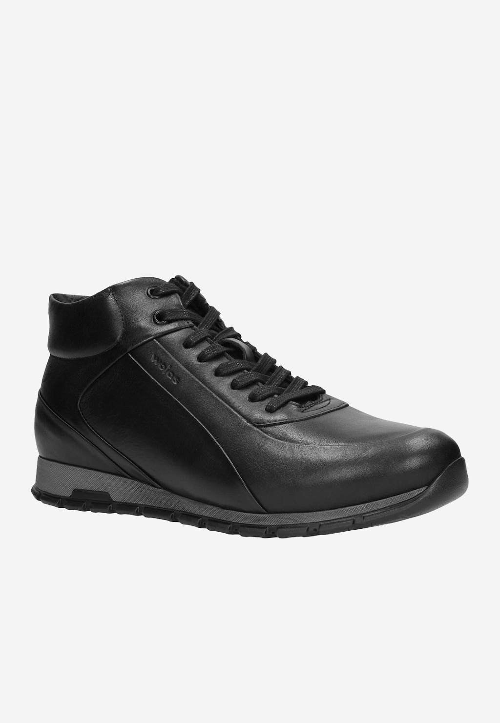 Czarne wysokie sneakersy męskie ze skóry licowej 9166-51 Widok 3
