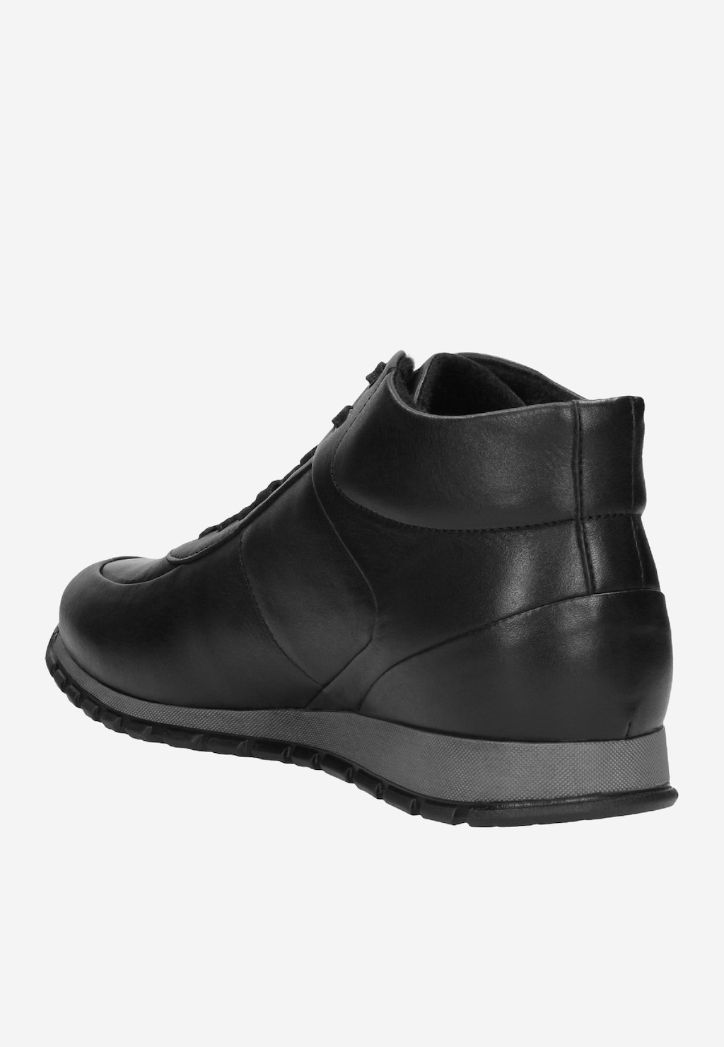 Czarne wysokie sneakersy męskie ze skóry licowej 9166-51 Widok 4