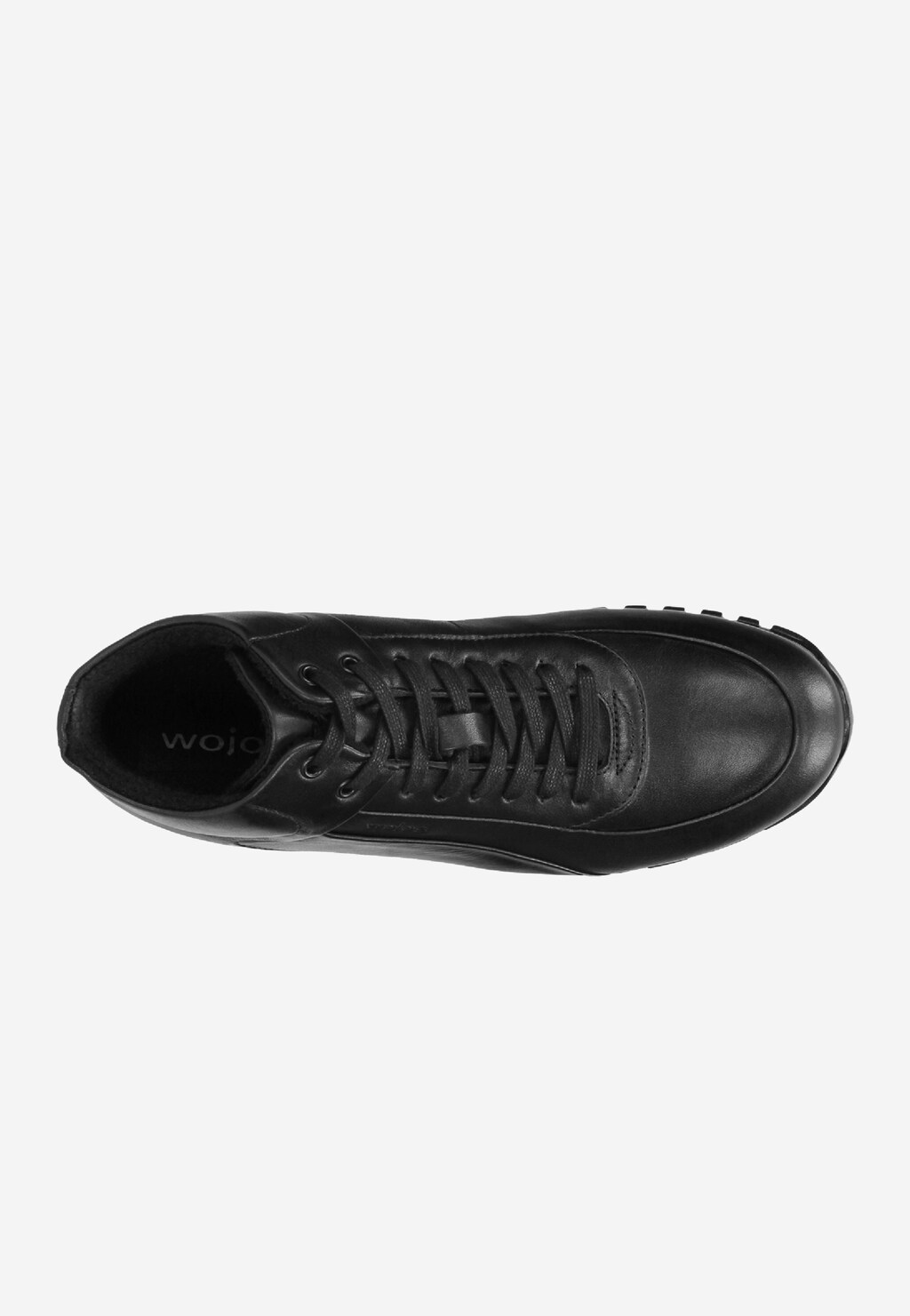 Czarne wysokie sneakersy męskie ze skóry licowej 9166-51 Widok 5
