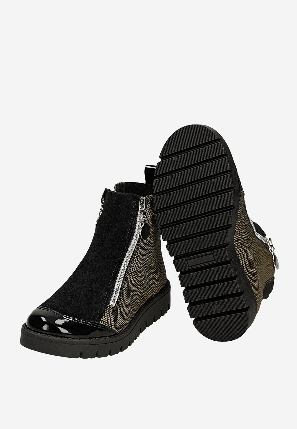 Gefütterte Stiefeletten BARTEK 4443-9ABP, für Mädchen, beige-schwarz Ansicht 7