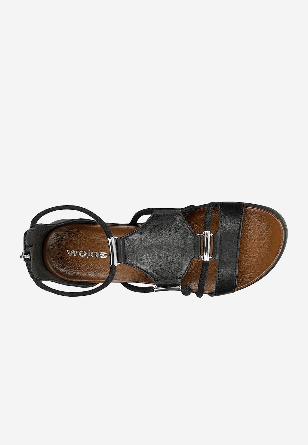 Schwarze flache Damensandalen mit geschlossener Ferse 76012-51 Ansicht 5