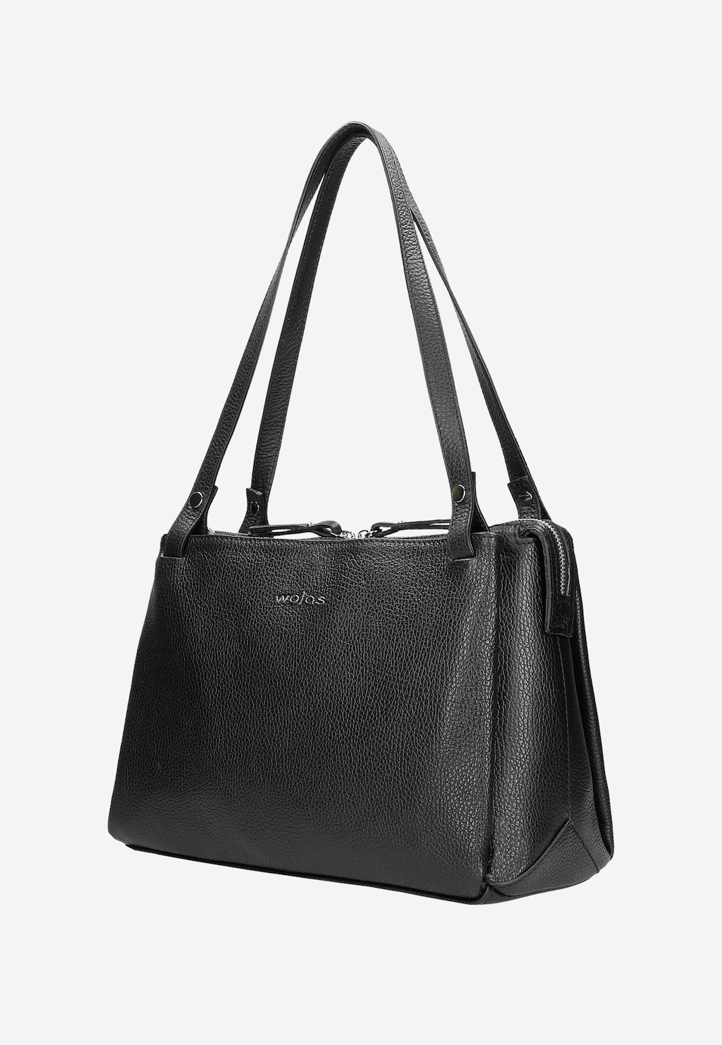 Große schwarze Damenhandtasche aus Glattleder 80259-51 Ansicht 3