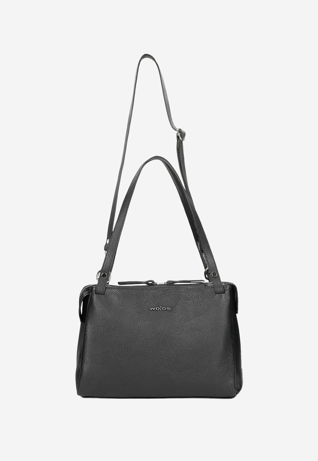 Große schwarze Damenhandtasche aus Glattleder 80259-51 Ansicht 5
