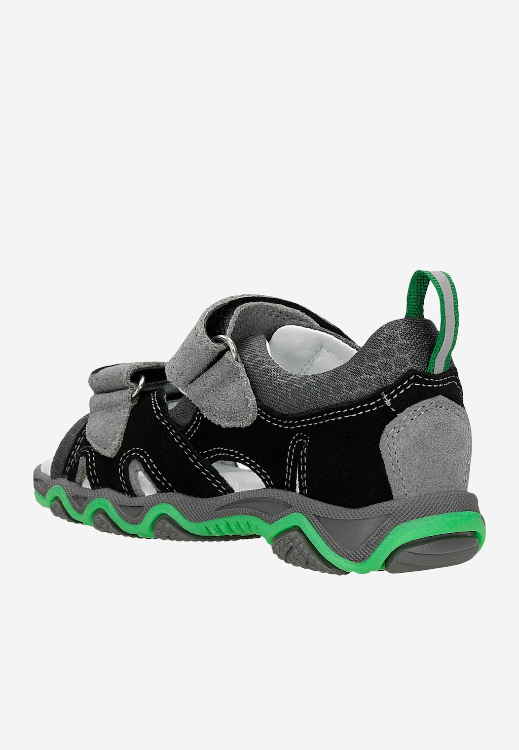 Schwarz-graue Sandalen BARTEK mit grünen Einsätzen 19188-01 Ansicht 4