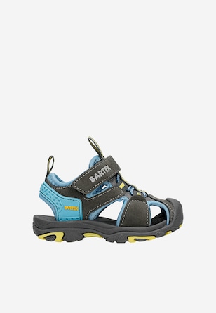 BARTEK Sandalen 11042505 in Grau-Blau mit gelben Akzenten